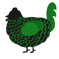 A sable and leaf chicken with a lace pattern