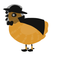 A orange chicken with a bar pattern