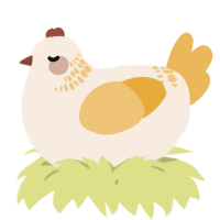 A cream and honey chicken with a neck-band pattern