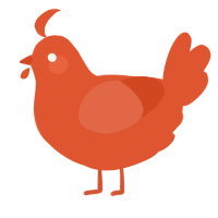 A vermilion chicken