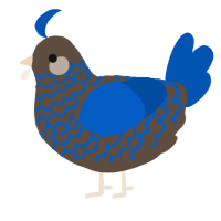 A bark and ultramarine chicken with a lace pattern