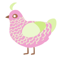 A pink and apple chicken with a lace pattern