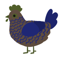A bark and navy chicken with a lace pattern