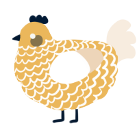 A honey and cream chicken with a lace pattern
