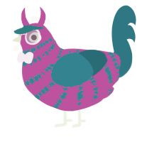 A fuchsia and sea chicken with a bar pattern