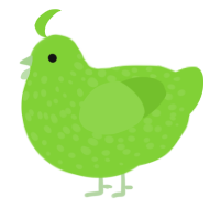 A grass chicken with a speckle pattern
