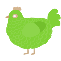 A grass chicken with a lace pattern