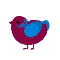 Blueberry Juice, a maroon and sapphire chicken with a neck-speckle pattern