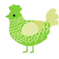 A grass and lemon chicken with a lace pattern