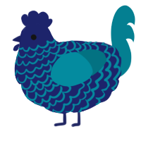 A navy and sea chicken with a lace pattern
