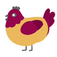 A honey and maroon chicken with a head pattern