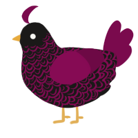 A sable and wine chicken with a double-lace pattern