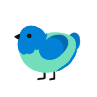 im blue badabadebada, a mint and sapphire chicken with a head pattern