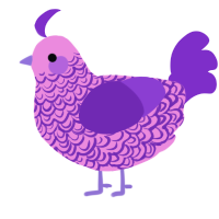 A leaf and grass chicken with a double-lace pattern