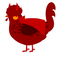 A white chicken with a half-lace pattern