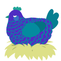 A indigo and sea chicken with a lace pattern