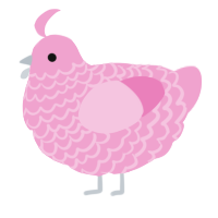 A pink chicken with a lace pattern