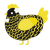 A sable and yellow chicken with a lace pattern