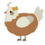 A brown and silver chicken with a head pattern