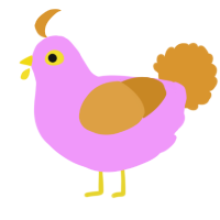 A lavender and orange chicken