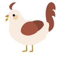 A cream and russet chicken