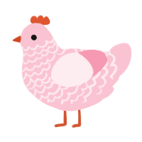 A rose chicken with a lace pattern