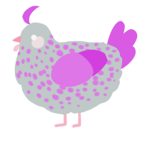A silver and orchid chicken with a speckle pattern