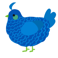 A ultramarine and sapphire chicken with a lace pattern