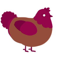 A russet and maroon chicken with a head pattern