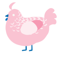 A rose chicken with a half-lace pattern