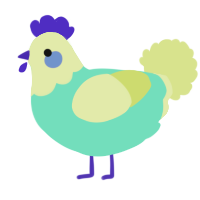 A mint and lemon chicken with a head pattern