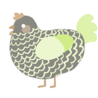 A ash and apple chicken with a lace pattern