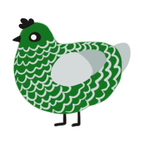 A leaf and silver chicken with a lace pattern