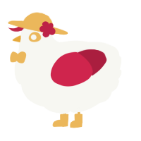 A white and crimson chicken