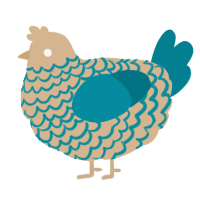 A beige and sea chicken with a lace pattern