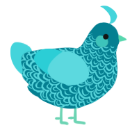 A sea and aqua chicken with a double-lace pattern