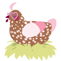 A brown and rose chicken with a speckle pattern