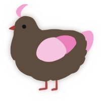 A bark and pink chicken