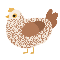 A cream and brown chicken with a double-lace pattern