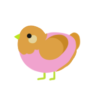 Caramel Apple, a pink and orange chicken with a head pattern