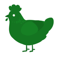 A leaf chicken with a neck-speckle pattern