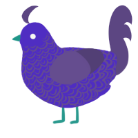 A indigo and overcast chicken with a double-lace pattern