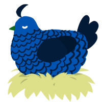 A ultramarine and tumblr chicken with a lace pattern