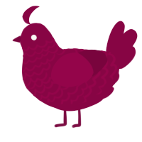 A maroon chicken with a lace pattern