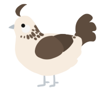 A cream and bark chicken with a neck-speckle pattern