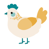 A cream and honey chicken with a neck-speckle pattern