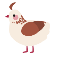 A cream and russet chicken with a neck-speckle pattern