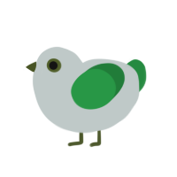 7UP, a silver and viridian chicken