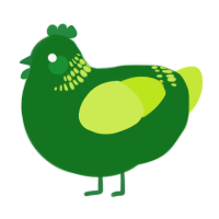 A leaf and lime chicken with a neck-band pattern