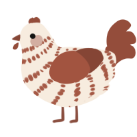 A cream and russet chicken with a bar pattern